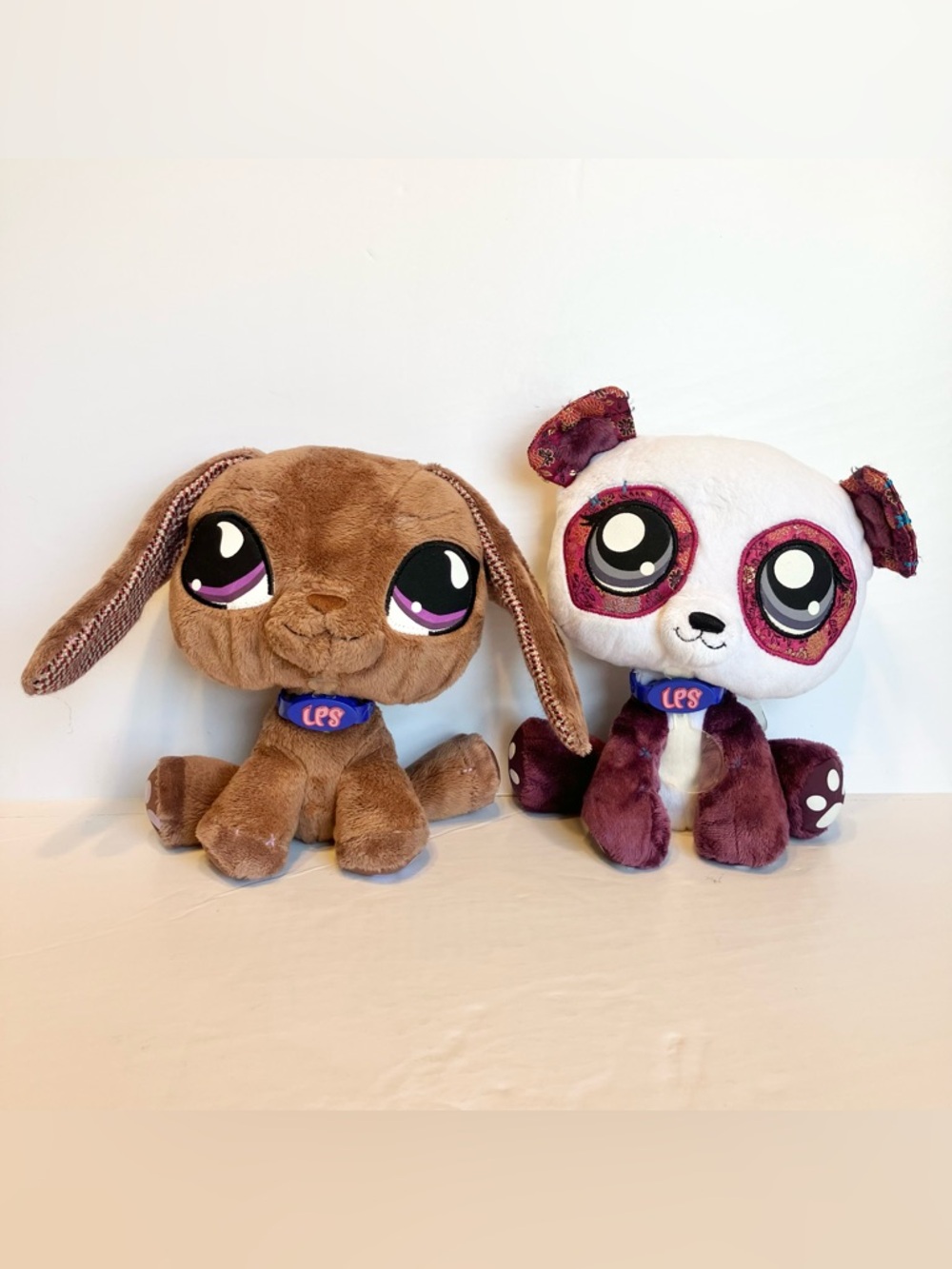 Hasbro Littlest Pet Shop 2007 Original VIP Plush Dachshund & Panda Stuffed Toys
